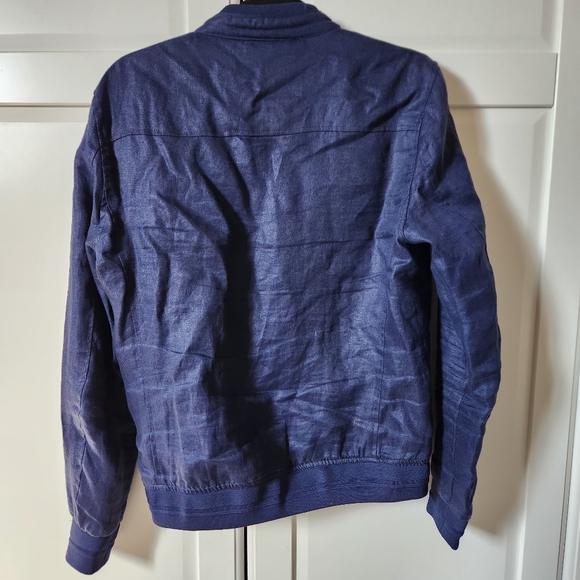 ZARA Blue linen moto jacket Size M - Picture 5 of 10